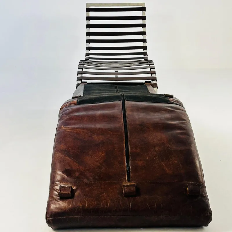 Pamono Mid-Century Bauhaus Chair in Leather and Chrome by Ludwig Mies Van Der Rohe, 1980s> Daybeds & Chaises Lounges