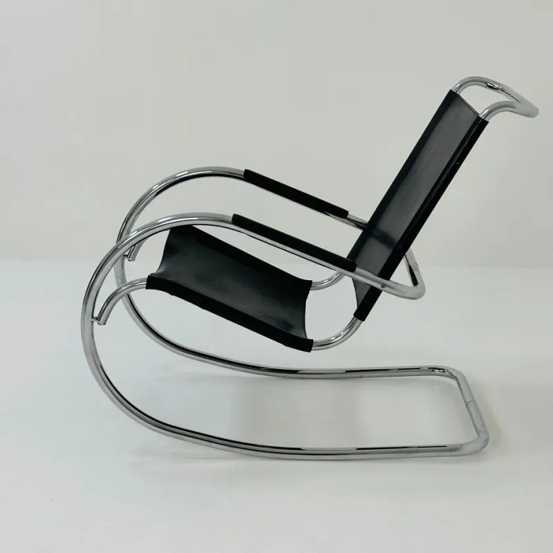 Clearance Pamono Mid-Century Bauhaus Rocking Chair in Leather by Fasem, 1980s