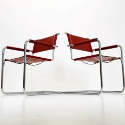 New Pamono Mid-Century Bauhaus S34 Armchairs by Mart Stam for Linea Veam, Italy, 1980s