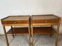 Pamono Mid-Century Bedside Tables in Teak, 1960s, Set of 2><noscript><img width=