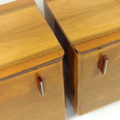 Pamono Mid-Century Bedside Tables in Shellack Walnut, Former Czechoslovakia, 1960s, Set of 2><noscript><img width=