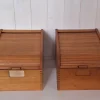 Clearance Pamono Mid-Century Beechwood Office Cabinets with Roller Shutter Closure, 1950s, Set of 2