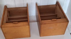 Clearance Pamono Mid-Century Beechwood Office Cabinets with Roller Shutter Closure, 1950s, Set of 2