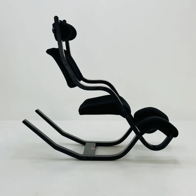 Discount Pamono Mid-Century Black Fabric Gravity Rocking Lounge Chair by Peter Opsvik for Stokke, 1980s