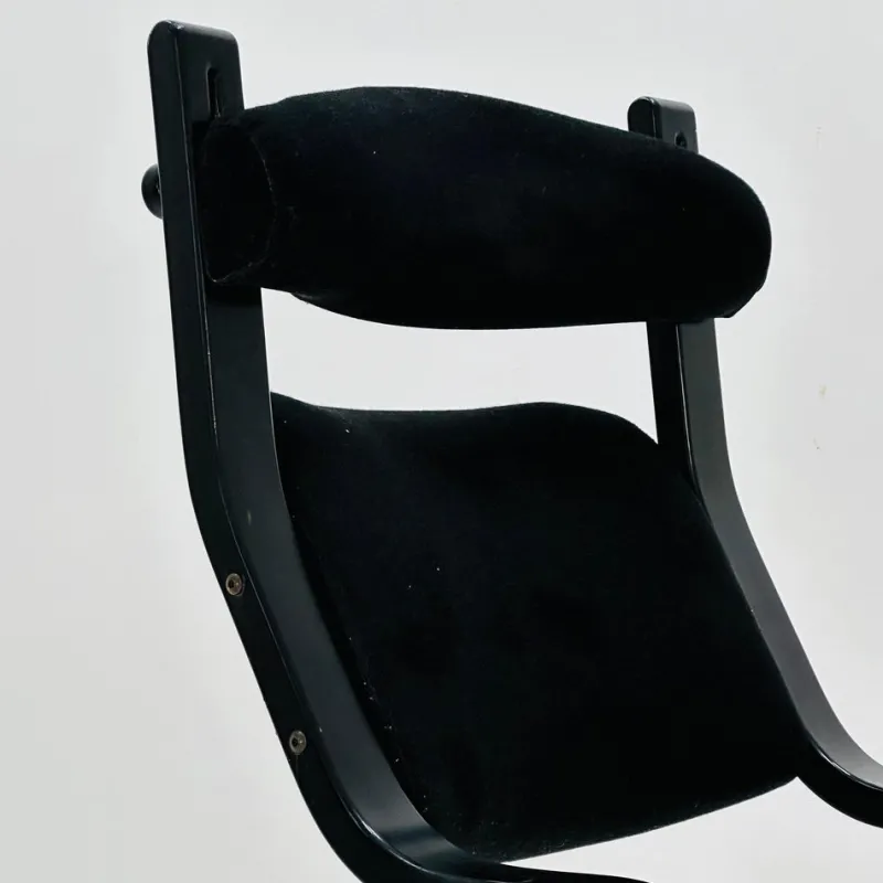 Discount Pamono Mid-Century Black Fabric Gravity Rocking Lounge Chair by Peter Opsvik for Stokke, 1980s