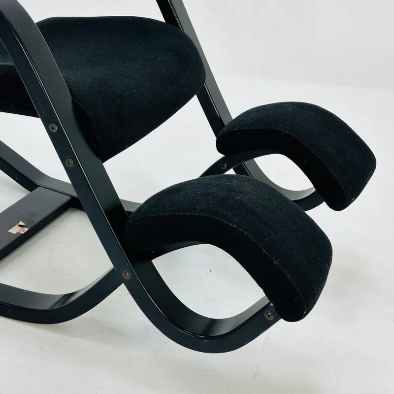 Discount Pamono Mid-Century Black Fabric Gravity Rocking Lounge Chair by Peter Opsvik for Stokke, 1980s