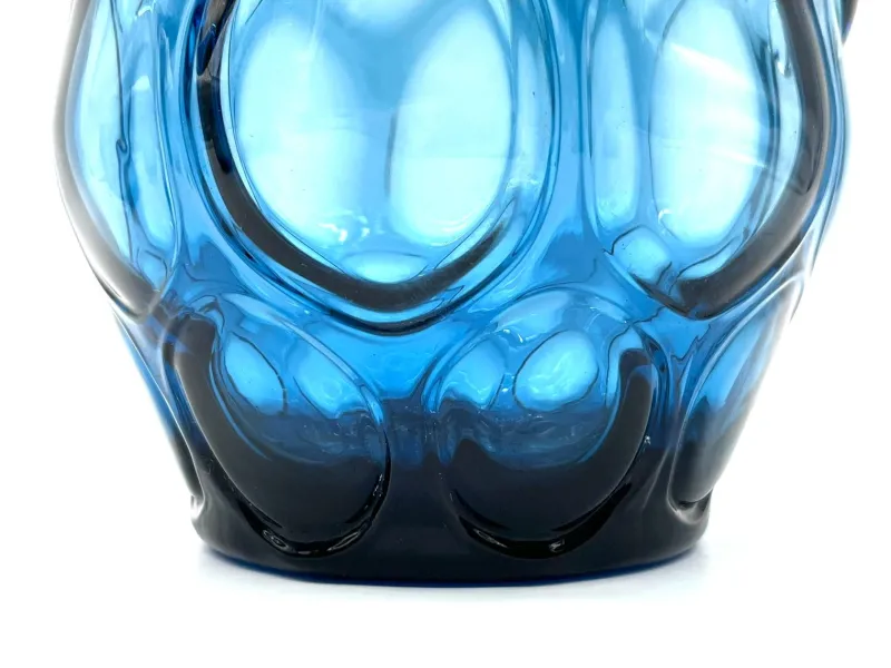 Pamono Mid-Century Blue Mouth-Blown Glass Carafe with Five Matching Glasses from Empoli, 1960s> Bottles, Carafes & Jugs