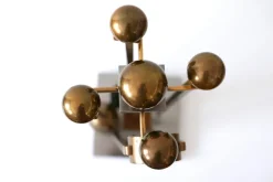 Best Pamono Mid-Century Brass and Steel Fireplace Tools, 1970s, Set of 5