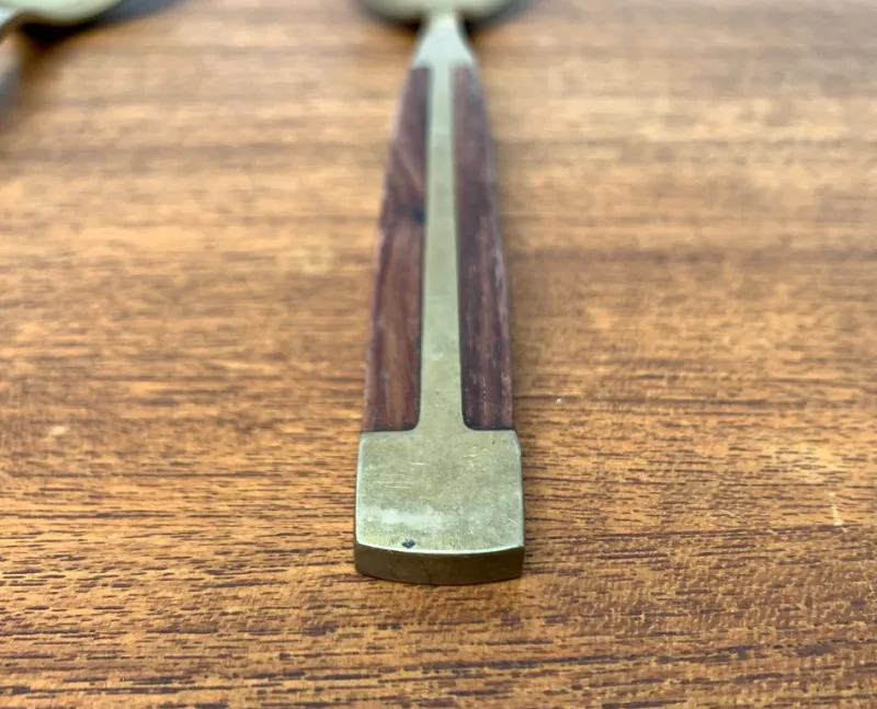 Pamono Mid-Century Brass and Teak Spoons, 1960s, Set of 2