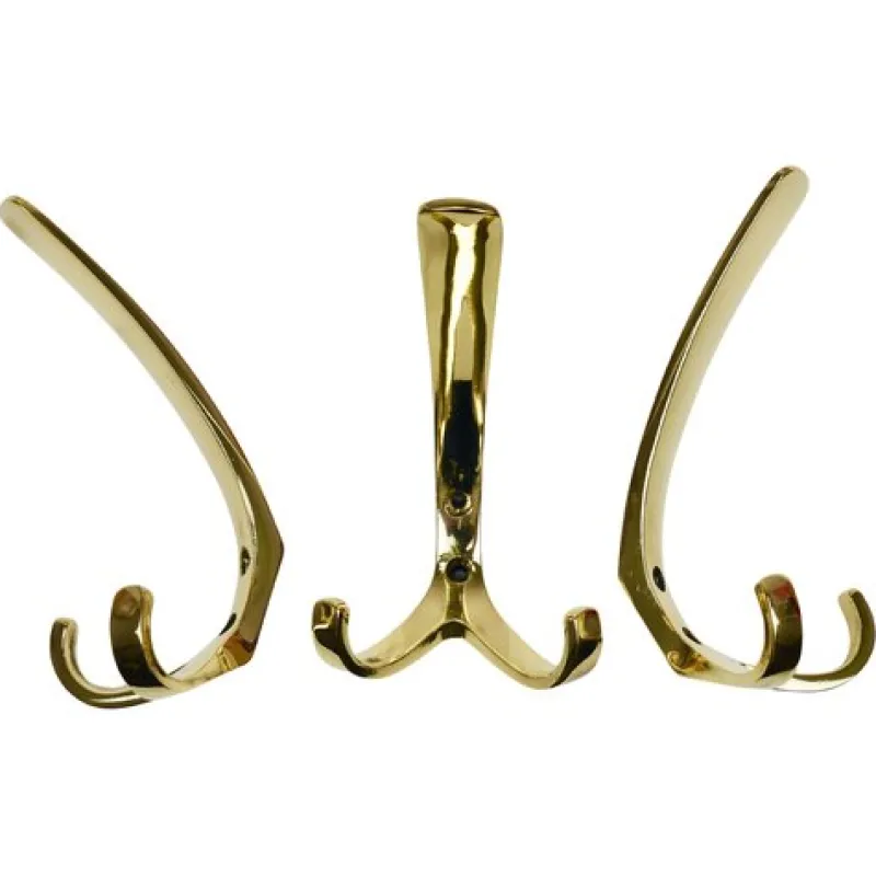 Sale Pamono Mid-Century Brass Coat Double Wall Hook by Herta Baller, Vienna, 1950s