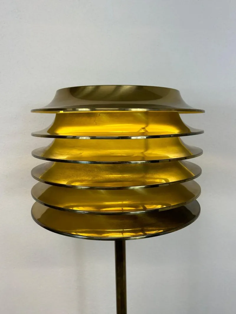 Pamono Mid-Century Brass Floor Lamp attributed to Kari Ruokonen for Lynx, Finland, 1950s> Floor Lamps