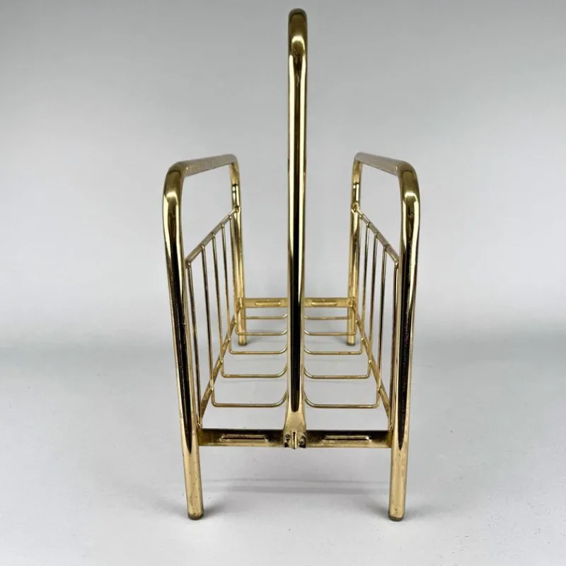 Pamono Mid-Century Brass Magazine Stand, 1970s> Magazine Racks