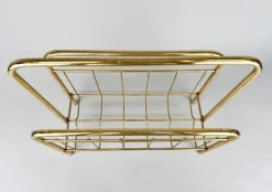 Pamono Mid-Century Brass Magazine Stand, 1970s><noscript><img width=