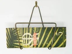 Pamono Mid-Century Brass Wall Newspaper Holder with Mounting Hook by Carl Auböck for Werkstätte Carl Auböck, Set of 2><noscript><img width=
