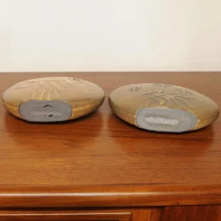 Clearance Pamono Mid-Century Brown Ceramic Fish and Flower Vases from Rois de Majorque, France, 1970s, Set of 2