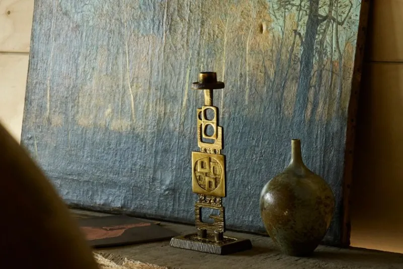 Outlet Pamono Mid-Century Brutalist Candleholder in Brass, 1960s
