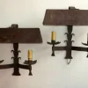 Discount Pamono Mid-Century Brutalist Patinated Iron Wall Lights, 1960s, Set of 2