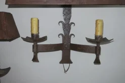 Discount Pamono Mid-Century Brutalist Patinated Iron Wall Lights, 1960s, Set of 2