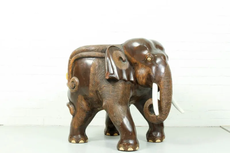 Discount Pamono Mid-Century Carved Elephant Childrens Chair, 1960s