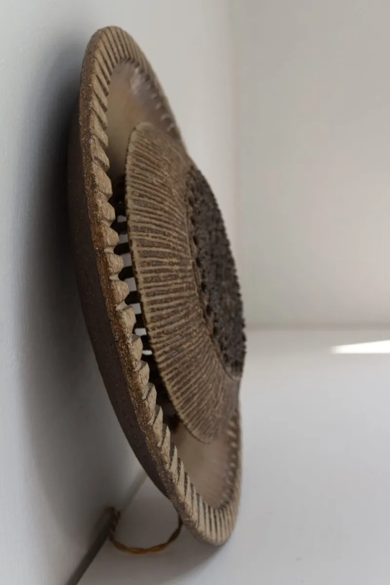 Discount Pamono Mid-Century Ceramic Sun Wall Light from Løvemose, Denmark, 1970s