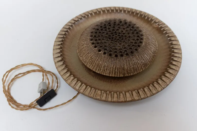 Discount Pamono Mid-Century Ceramic Sun Wall Light from Løvemose, Denmark, 1970s