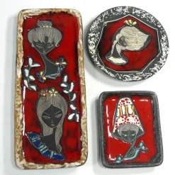 Pamono Mid-Century Ceramics Set from San Marino, Set of 3><noscript><img width=