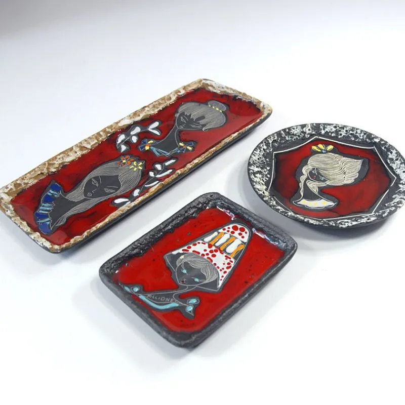 Pamono Mid-Century Ceramics Set from San Marino, Set of 3> Serving Dishes