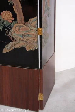 Outlet Pamono Mid-Century Chinese Modern Four Panel Screen with Landscape & Birds, 1940