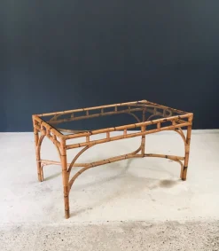 Pamono Mid-Century Chippendale Bamboo Dining Table, Italy, 1960s><noscript><img width=