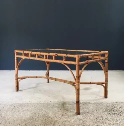 Pamono Mid-Century Chippendale Bamboo Dining Table, Italy, 1960s><noscript><img width=