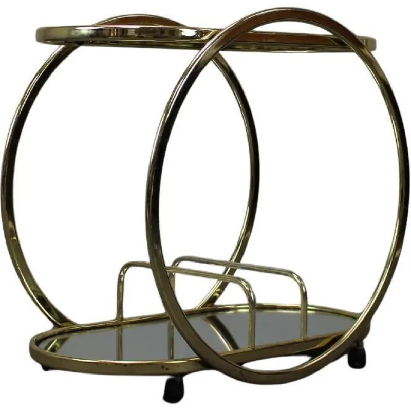 Pamono Mid-Century Cocktail Serving Bar Table in Brass, Germany, 1970s> Serving Bar Carts & Trolleys