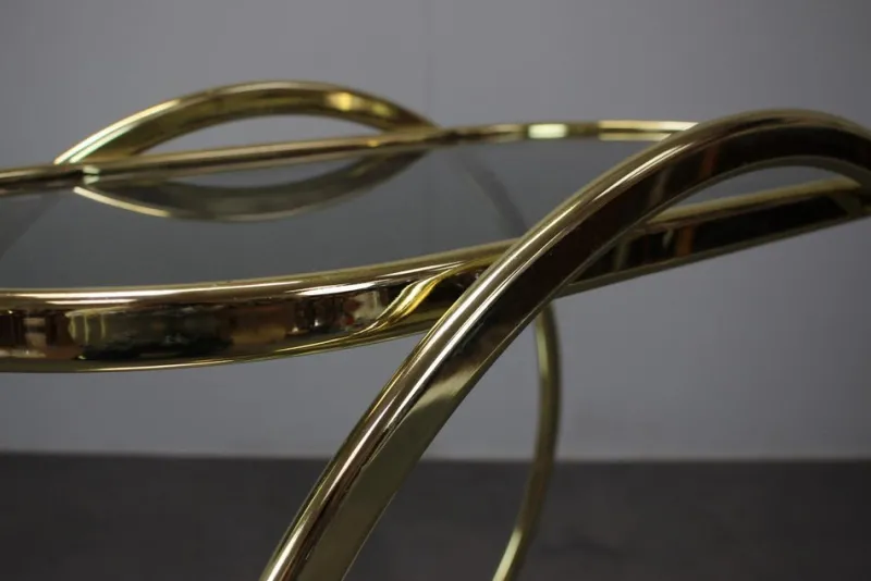 Pamono Mid-Century Cocktail Serving Bar Table in Brass, Germany, 1970s> Serving Bar Carts & Trolleys