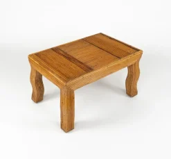 Best Pamono Mid-Century Coffee Table with Wavy Legs in Rattan attributed to Vivai del Sud, Italy, 1970s