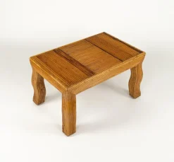 Best Pamono Mid-Century Coffee Table with Wavy Legs in Rattan attributed to Vivai del Sud, Italy, 1970s