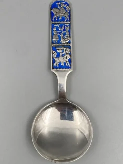 Pamono Mid-Century Collectors Spoon in Sterling Silver with Enamel Work by David Anderson, Norway> Cutlery & Serving Utensils