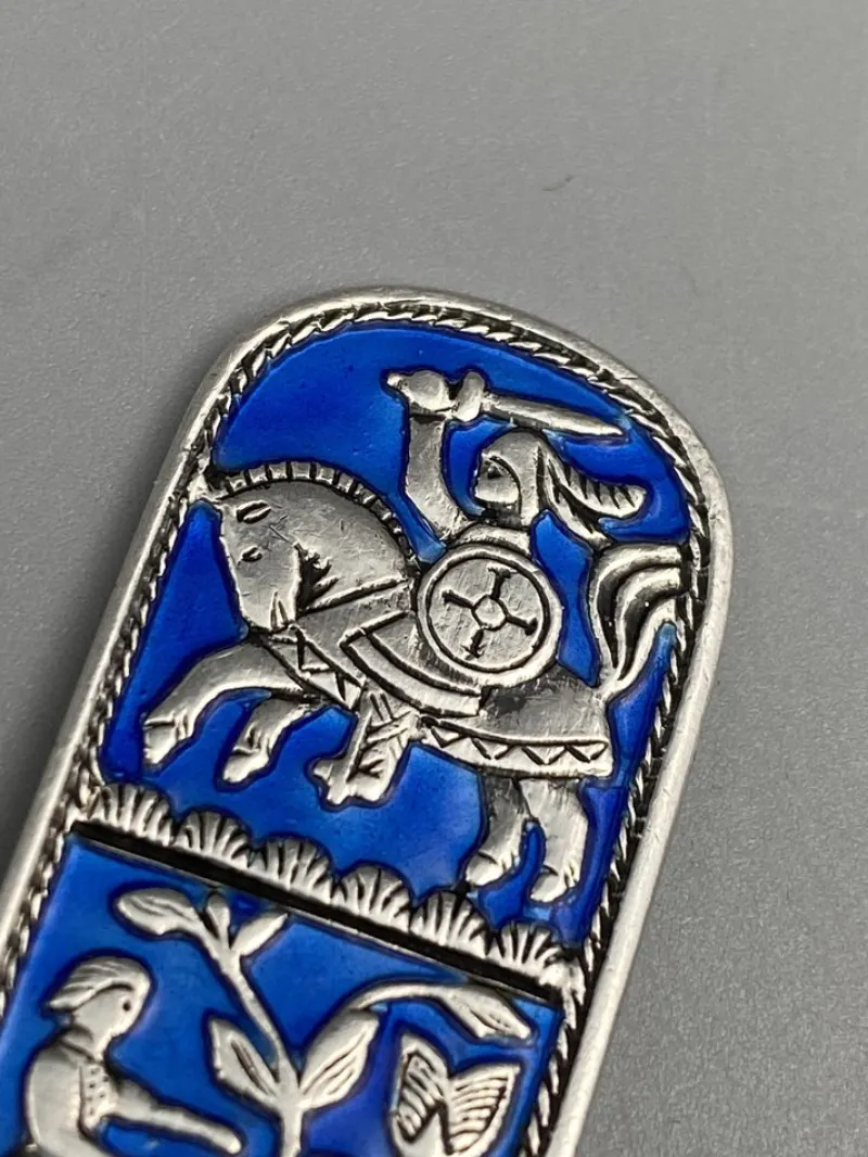Pamono Mid-Century Collectors Spoon in Sterling Silver with Enamel Work by David Anderson, Norway> Cutlery & Serving Utensils