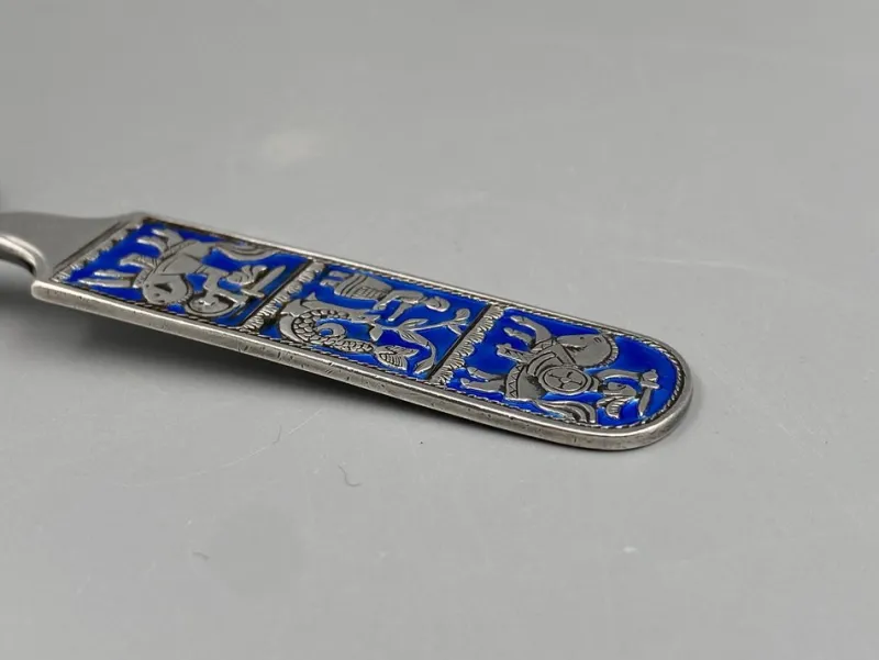 Pamono Mid-Century Collectors Spoon in Sterling Silver with Enamel Work by David Anderson, Norway> Cutlery & Serving Utensils