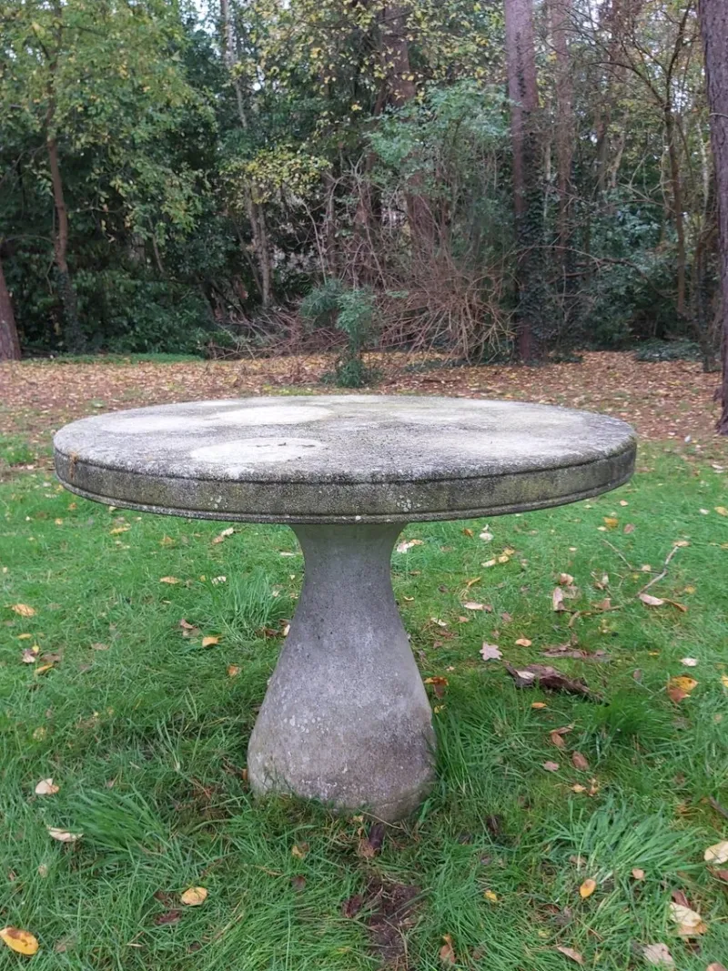 Pamono Mid-Century Concrete Garden Table in the Style of Mangiarotti & Up & Up> Garden Tables