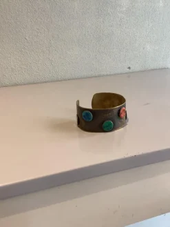 Pamono Mid-Century Copper and Enamal Bracelet, 1970s><noscript><img width=