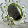 New Pamono Mid-Century Crystal and Brass Table Mirror from Lalique, 1960s