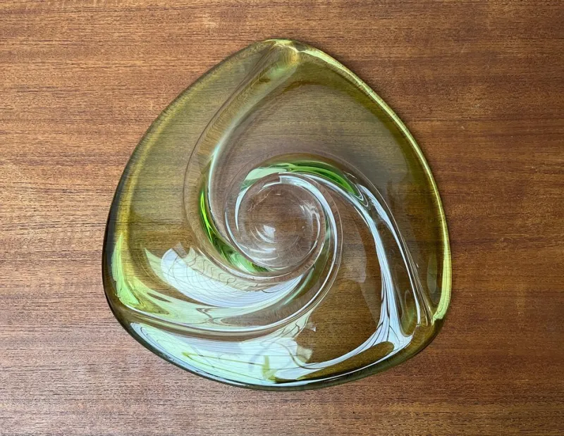 New Pamono Mid-Century Crystal Art Glass Fruit Bowl from Val Saint Lambert, Belgium, 1960s