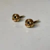 Pamono Mid-Century Cufflinks in Knotted 14 Carat Yellow Gold, 1960s, Set of 2> Cufflinks