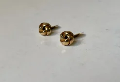 Pamono Mid-Century Cufflinks in Knotted 14 Carat Yellow Gold, 1960s, Set of 2> Cufflinks
