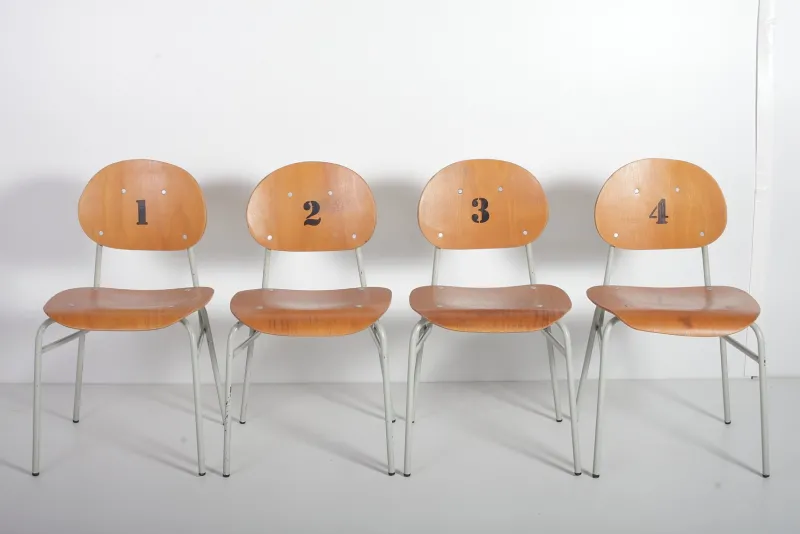 Pamono Mid-Century Czechoslovakian Kids School Chairs, Set of 4, 1970s> Children's Chairs