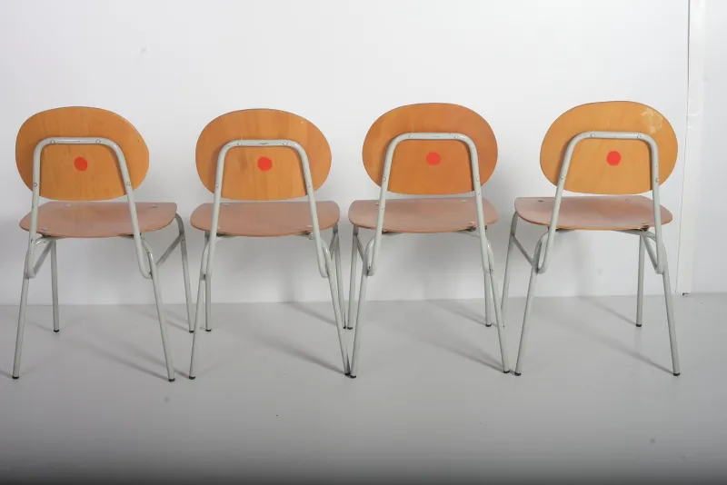 Pamono Mid-Century Czechoslovakian Kids School Chairs, Set of 4, 1970s> Children's Chairs