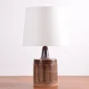 New Pamono Mid-Century Danish Brown and Purple Striped Ceramic Table Lamp by Jytte Trebbien, 1960s