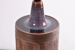 New Pamono Mid-Century Danish Brown and Purple Striped Ceramic Table Lamp by Jytte Trebbien, 1960s