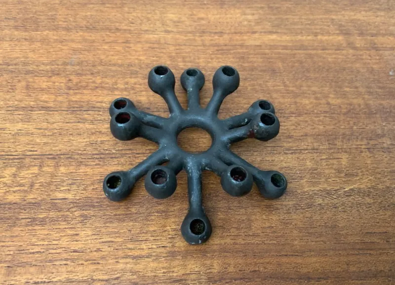Pamono Mid-Century Danish Brutalist Cast Iron Candleholder by Jens H. Quistgaard
