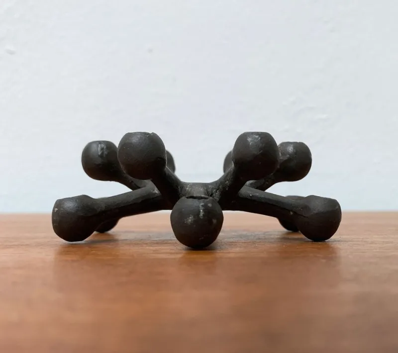 Pamono Mid-Century Danish Brutalist Cast Iron Candleholder by Jens H. Quistgaard