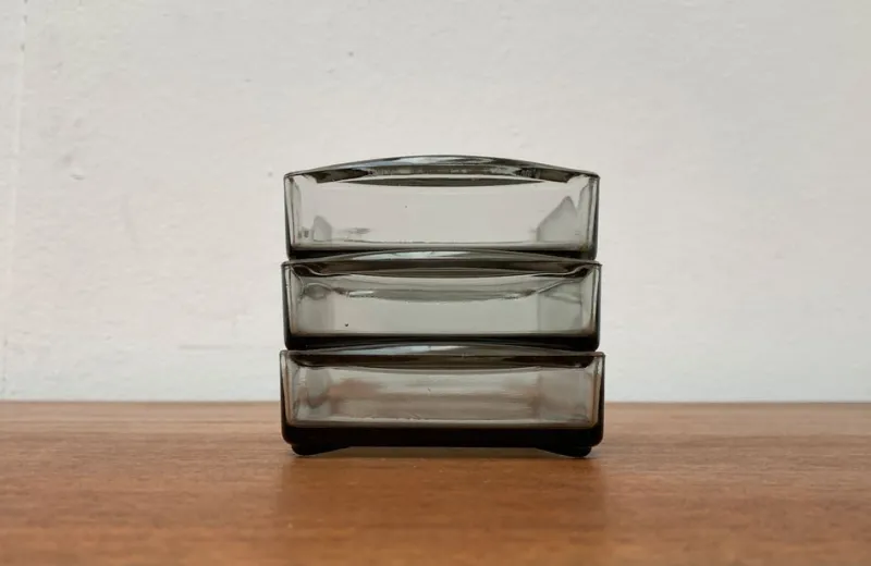 Online Pamono Mid-Century Danish Cabaret Glass Trays from Holmegaard, 1960s, Set of 3